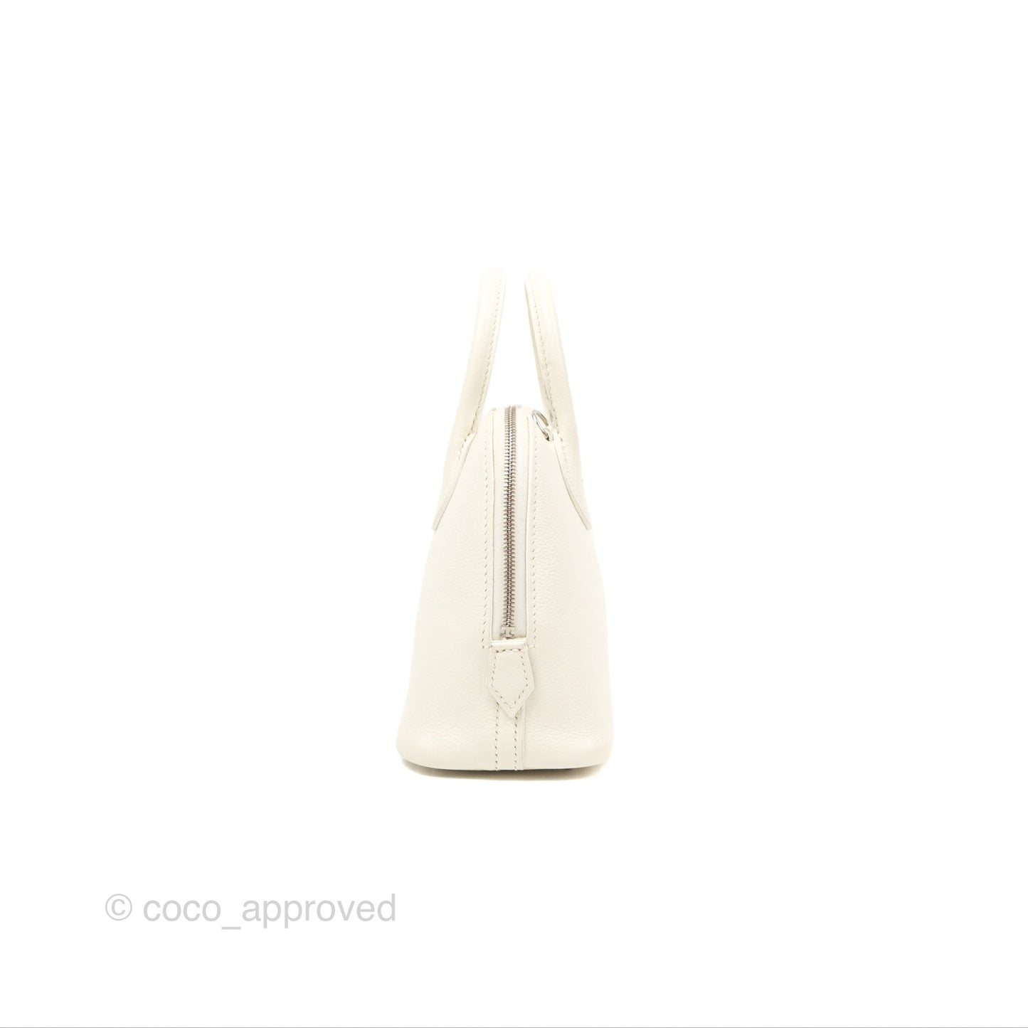 Hermès Mini Bolide 1923 White/Lime Evercolor Palladium Hardware