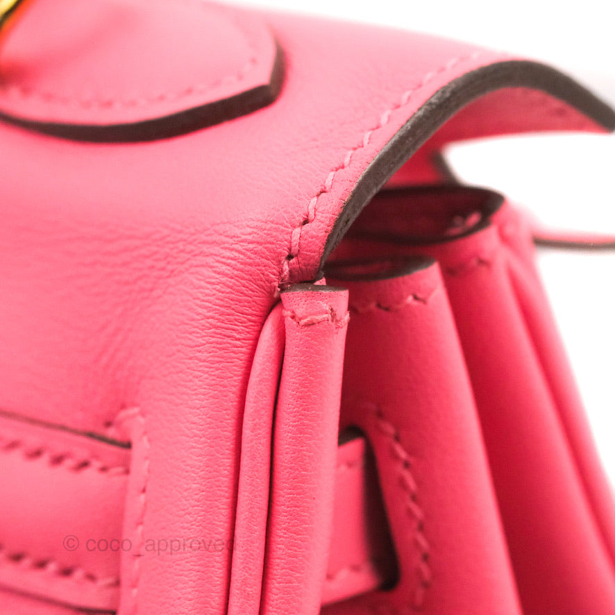 Hermès Retourne Kelly 25 Veau Swift Rose Azalee Gold Hardware