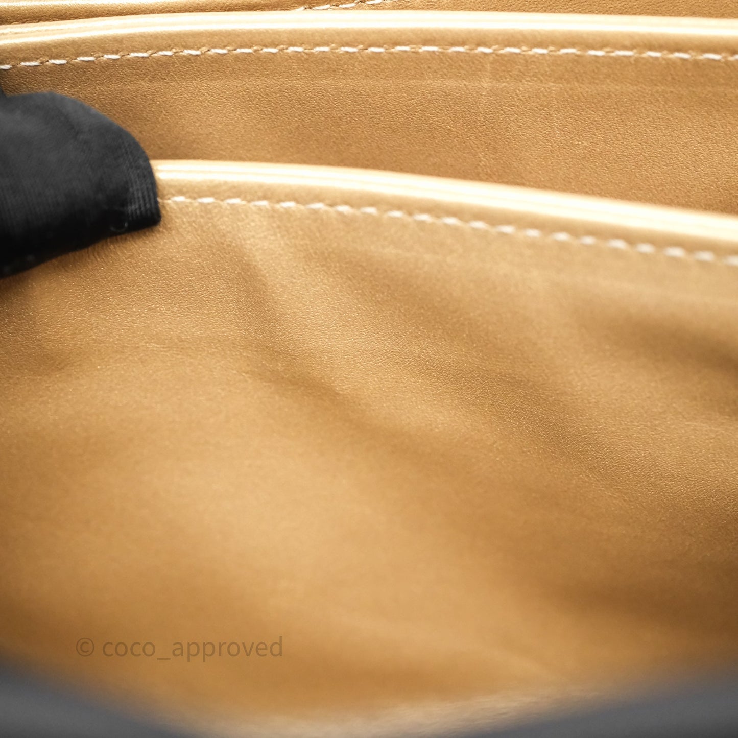 Chanel Quilted Accordion Flap Bag with Button on Chain Black Lambskin Aged Gold Hardware 22A