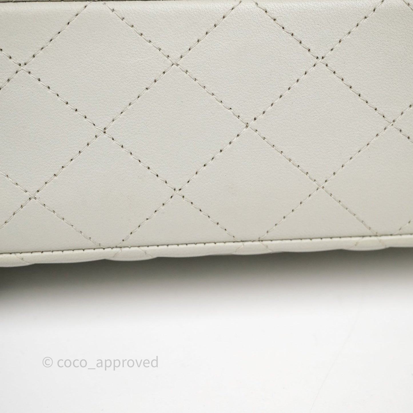 Chanel Small Classic Flap Quilted Grey Lambskin Gold Hardware