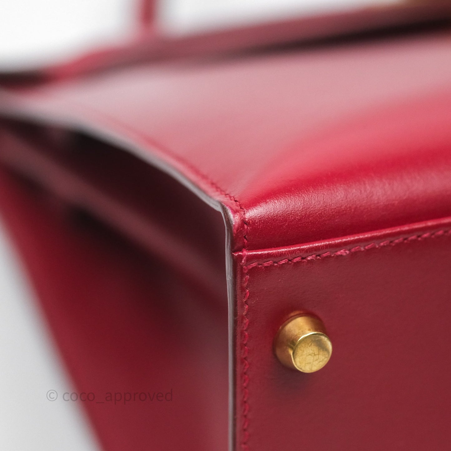 Hermès Vintage Kelly 32 Sellier Rouge Hermes 55 Box Leather Gold Hardware