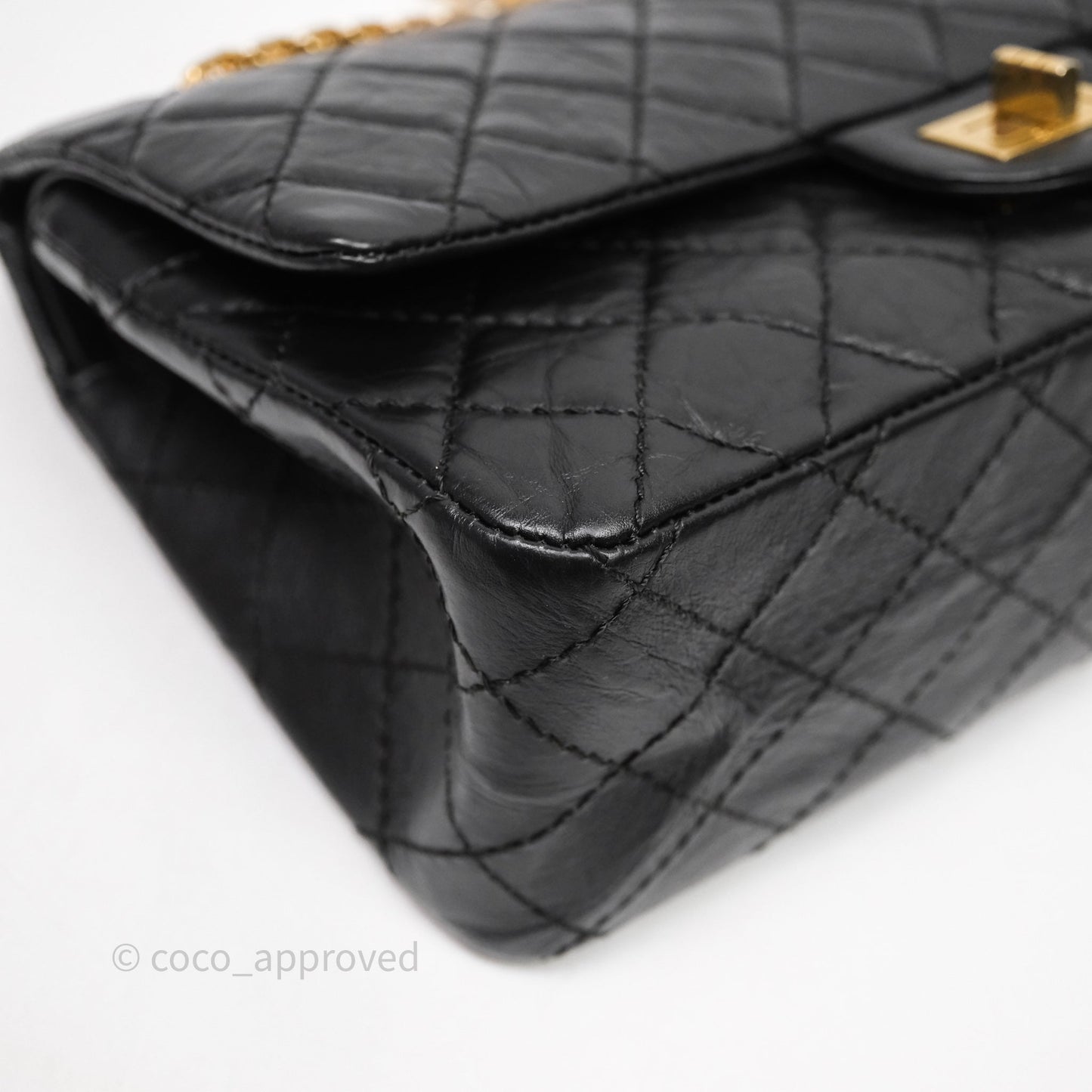 Chanel Reissue 225 Flap Black Aged Calfskin Gold Hardware