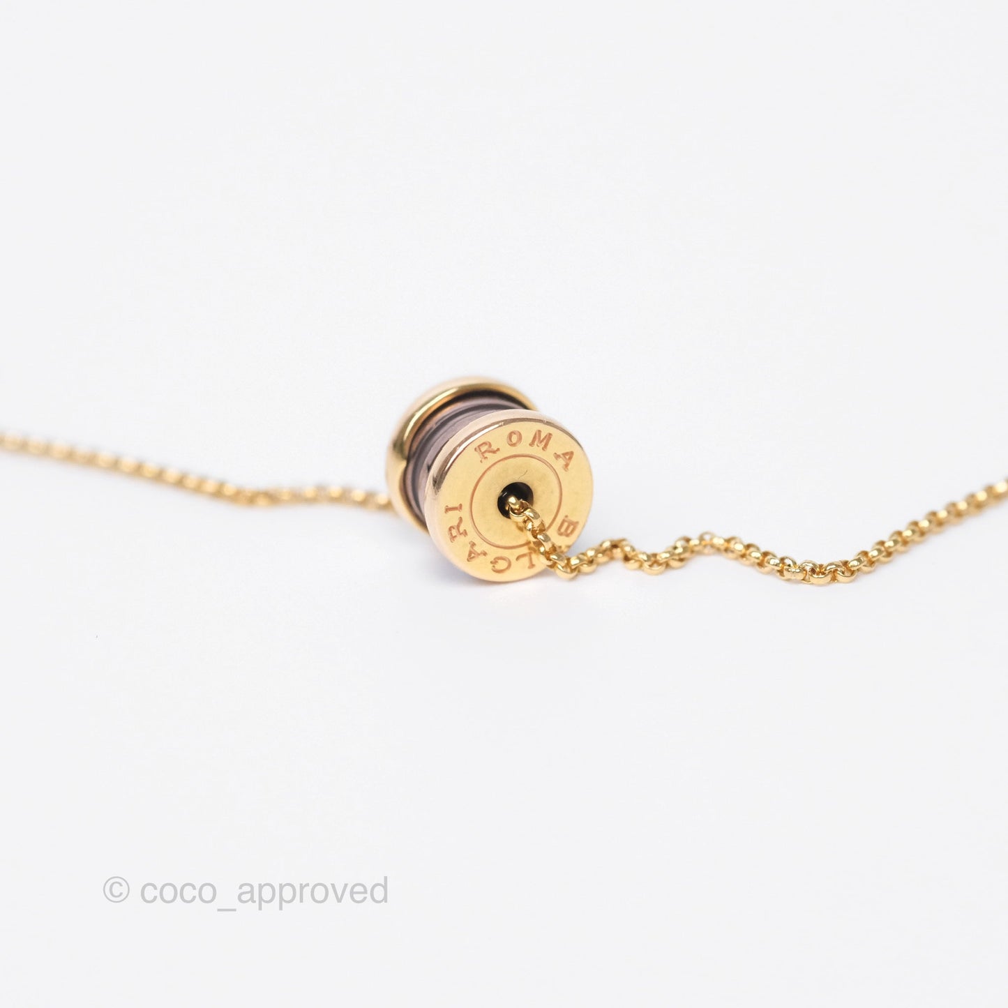 Bvlgari Mini Zero1 Necklace Ceramic Bronze Rose Gold