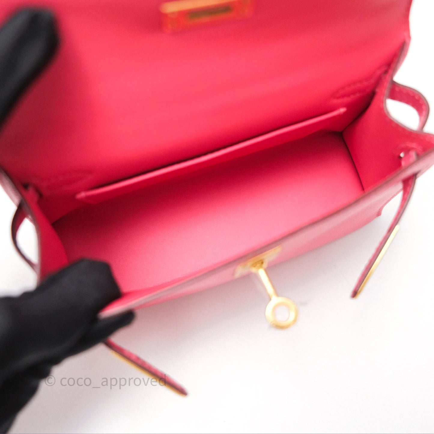 Hermès Mini Kelly II Rose Lipstick U5 Chevre Mysore Gold Hardware