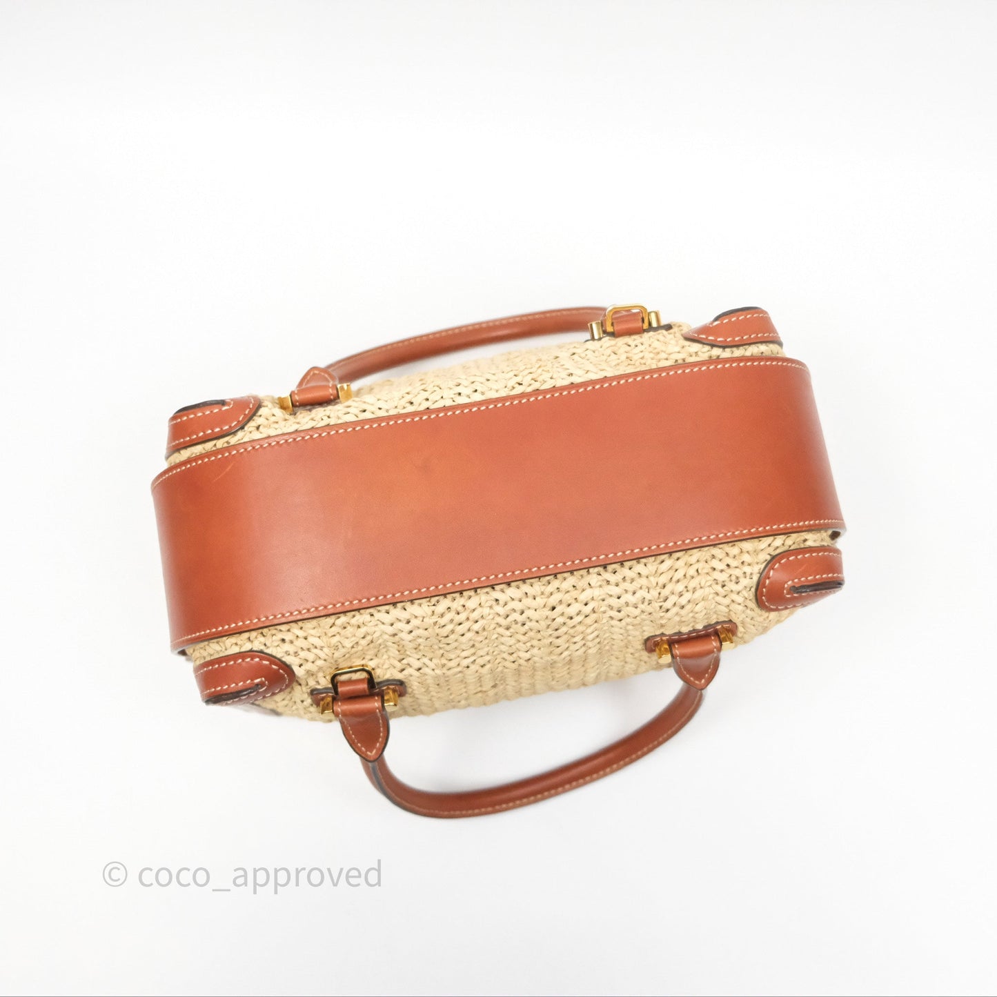 Delvaux Cool Box MM Bohème Raffia Brown