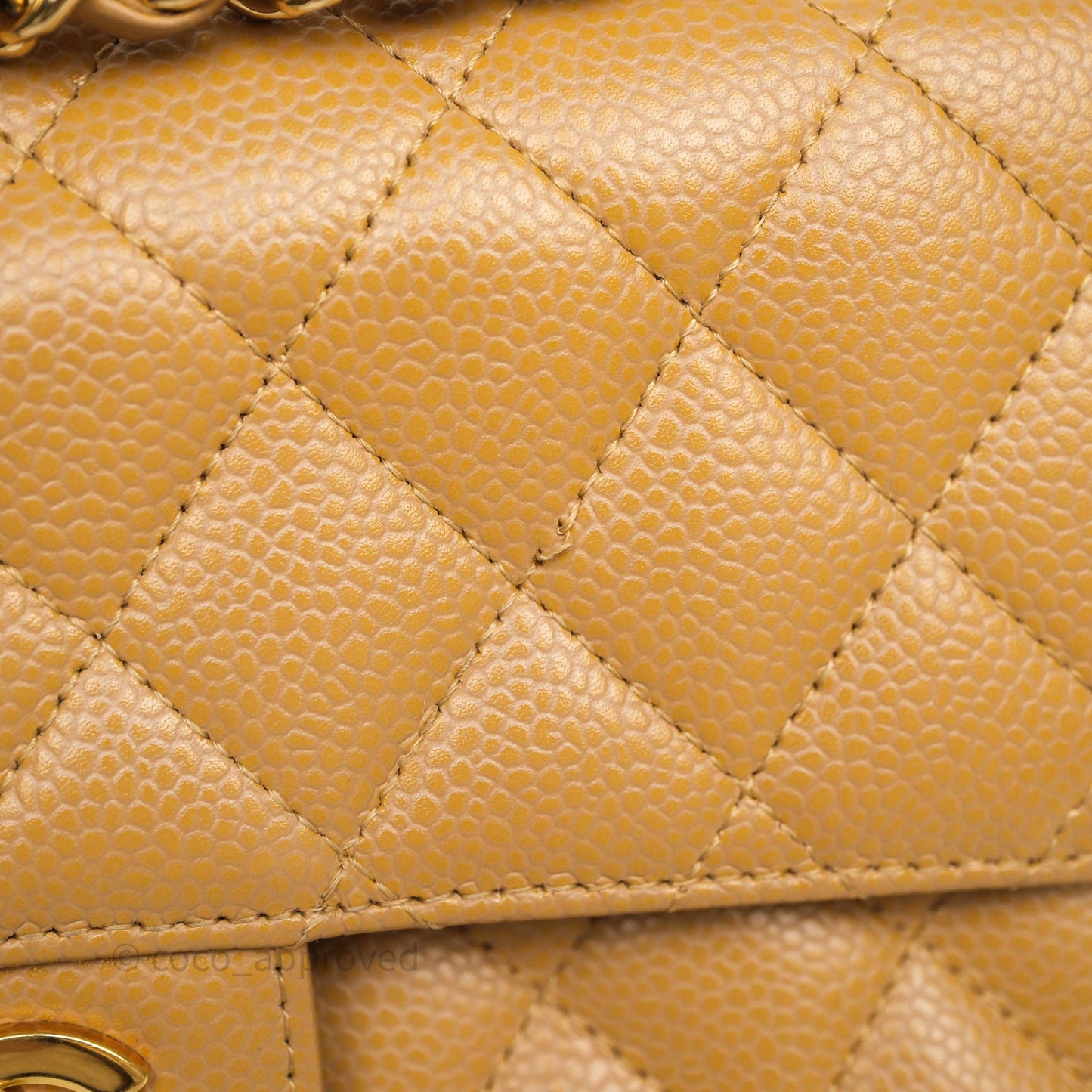 Chanel Classic M/L Medium Flap Quilted Dark Beige Caviar Gold Hardware
