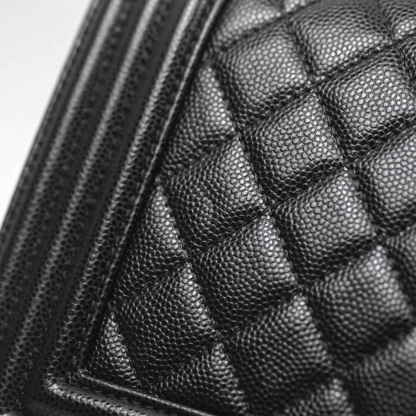 Chanel Medium Boy Quilted Black Caviar Aged Gold Hardware