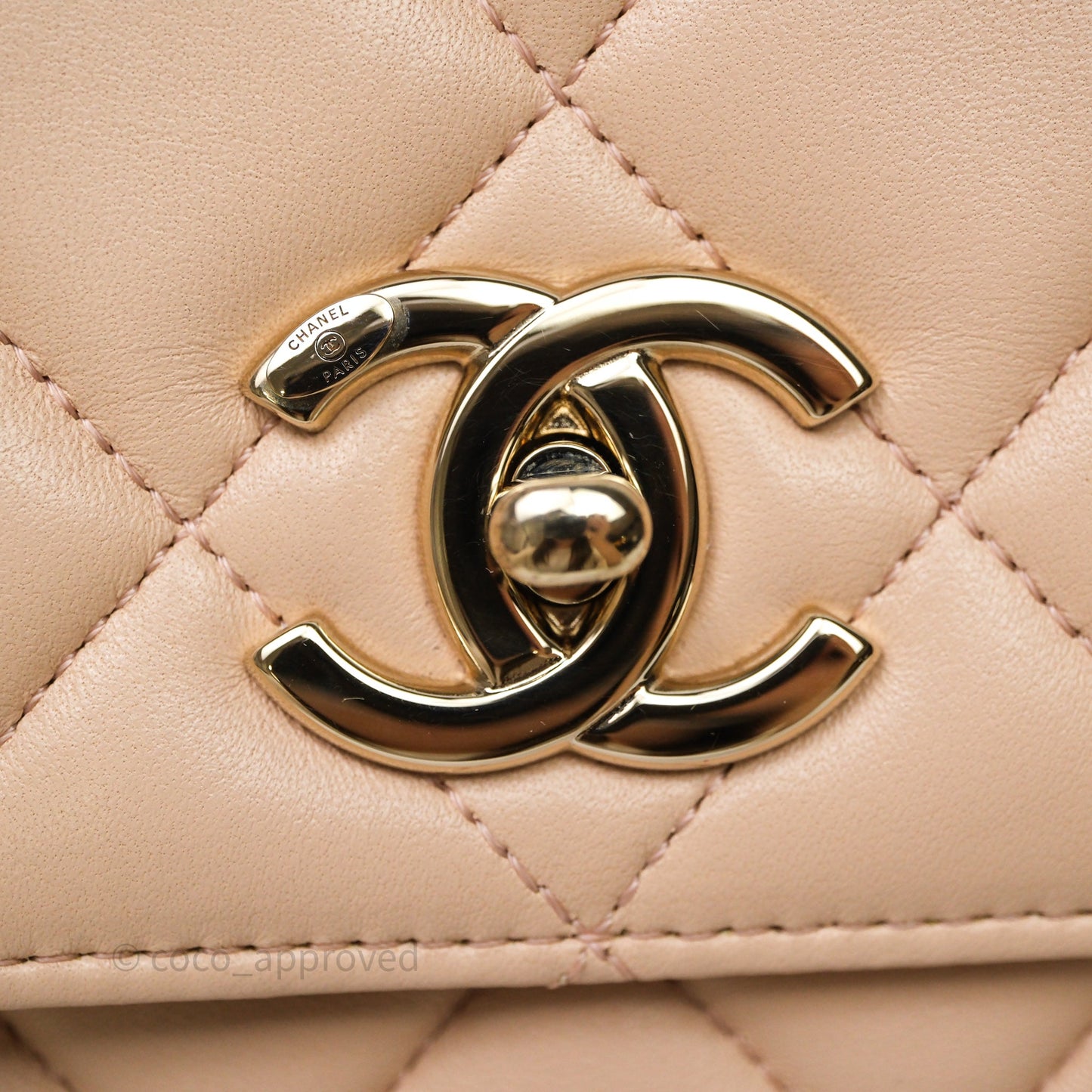 Chanel Small Trendy CC Beige Lambskin Gold Hardware
