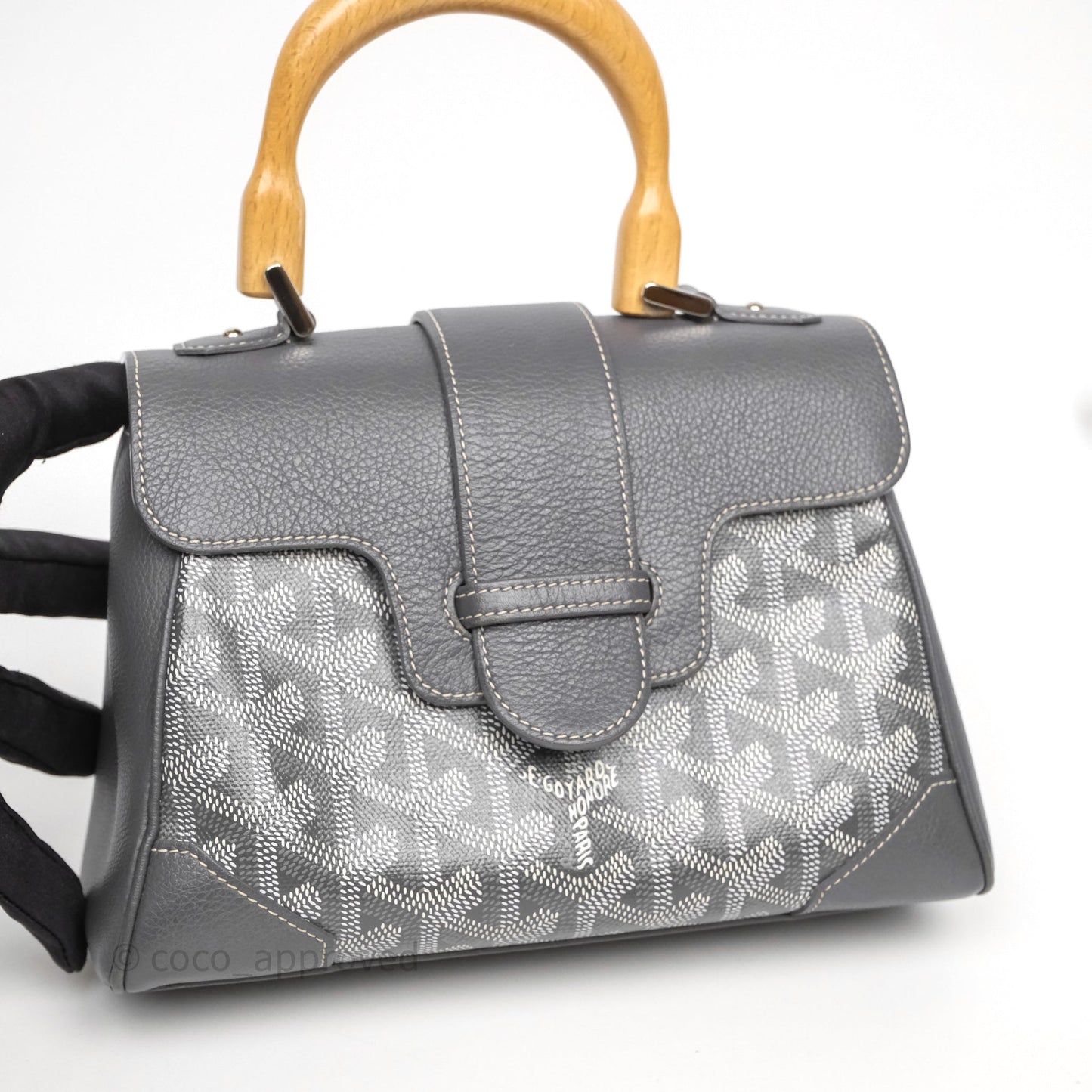Goyard Saïgon Mini Bag Chevroches Calfskin Grey Silver Hardware