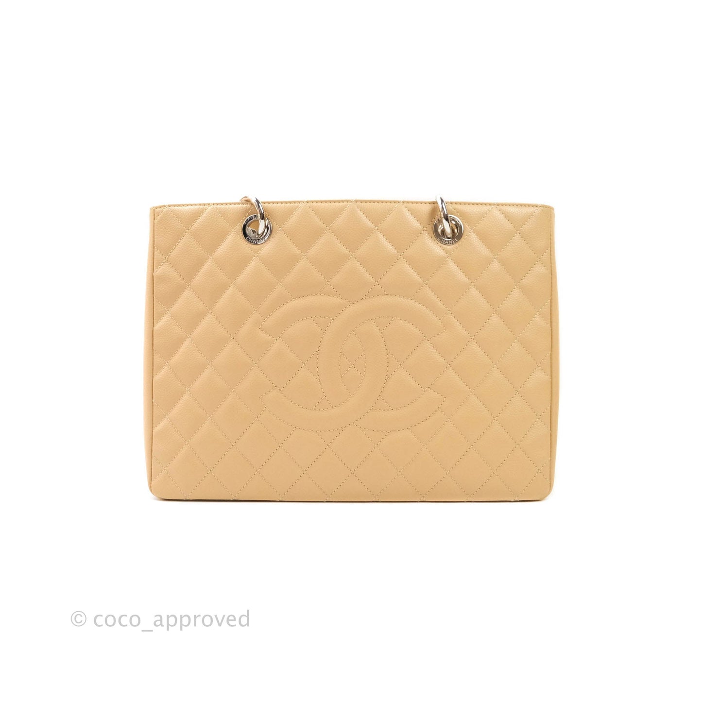 Chanel GST Beige Caviar Silver Hardware