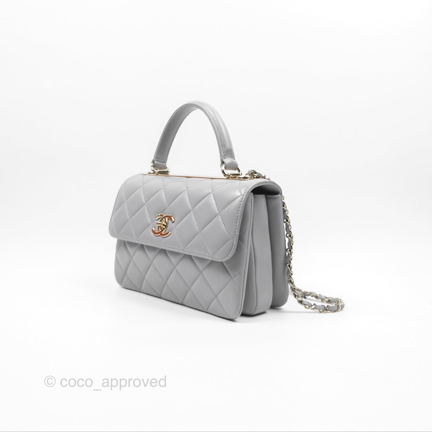 Chanel Small Trendy CC Grey Lambskin Gold Hardware