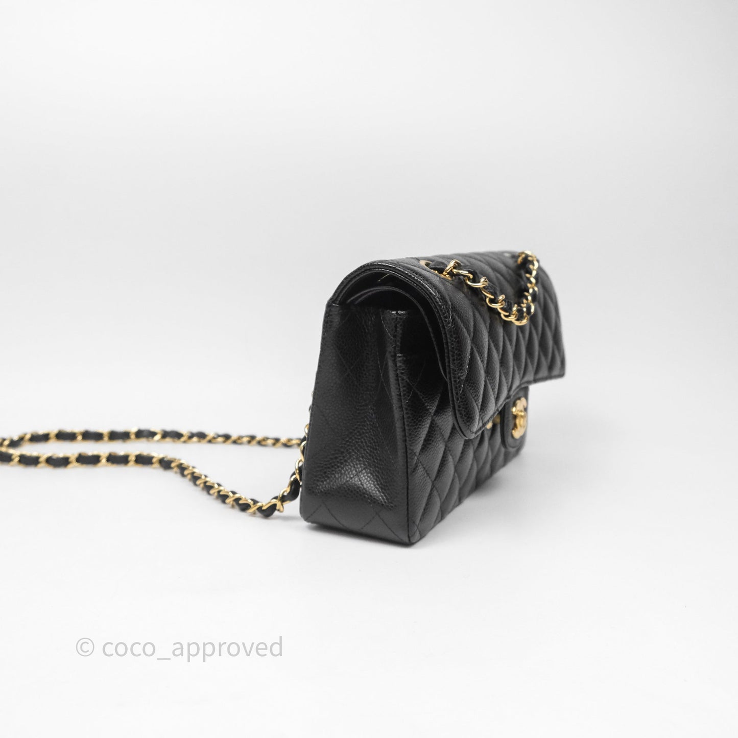 Chanel Small Classic Flap Quilted Black Caviar Gold Hardware