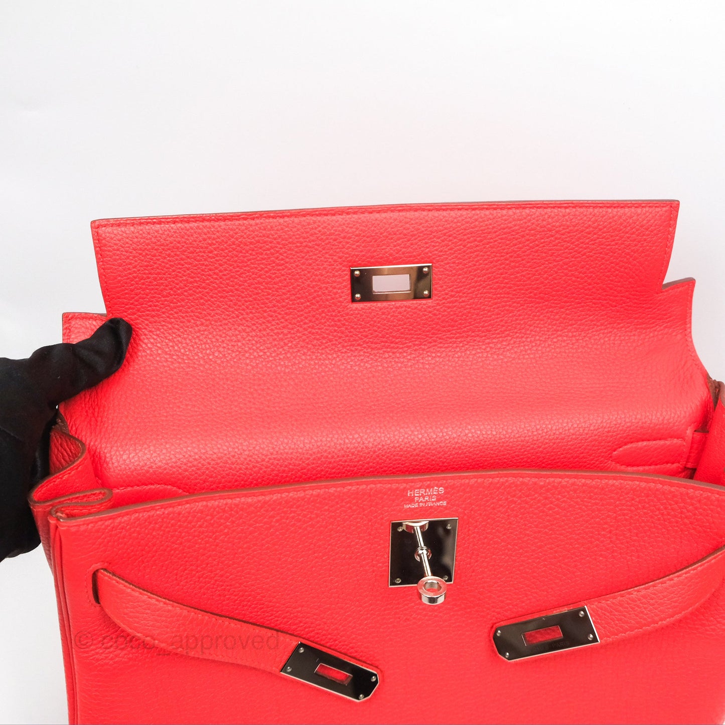 Hermès Kelly 32 Retourne Rose Jaipur Clemence Palladium Hardware