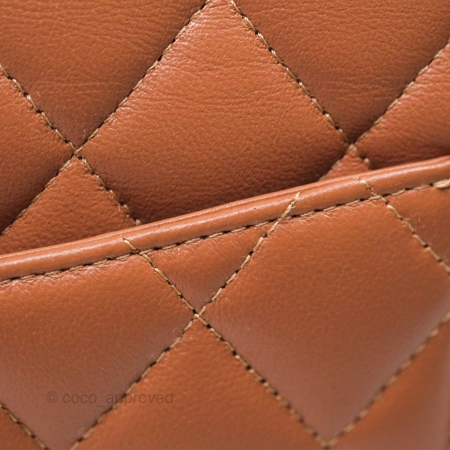 Chanel Small Classic Quilted Flap Dark Beige Caramel Lambskin Gold Hardware