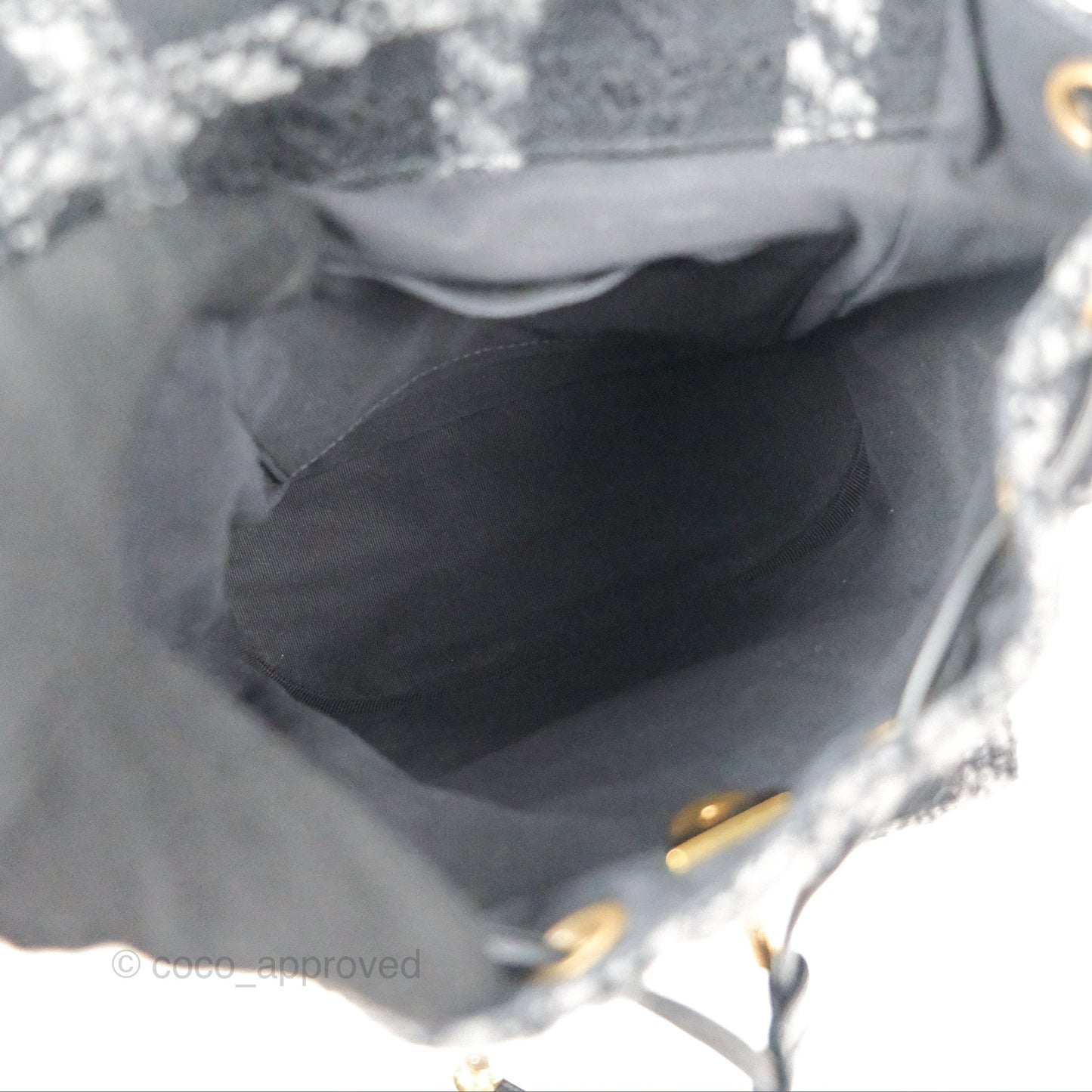 Chanel Duma Backpack Black Tweed Gold Hardware 22K