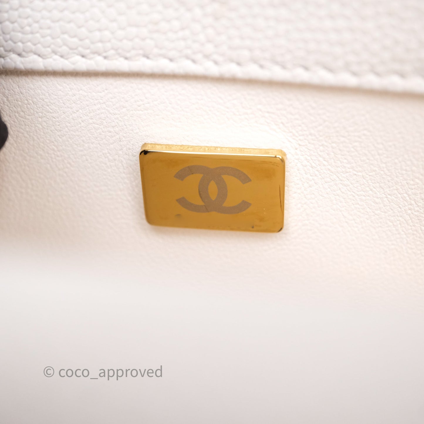 Chanel Heart Crush Mini Flap Bag White Caviar Aged Gold Hardware