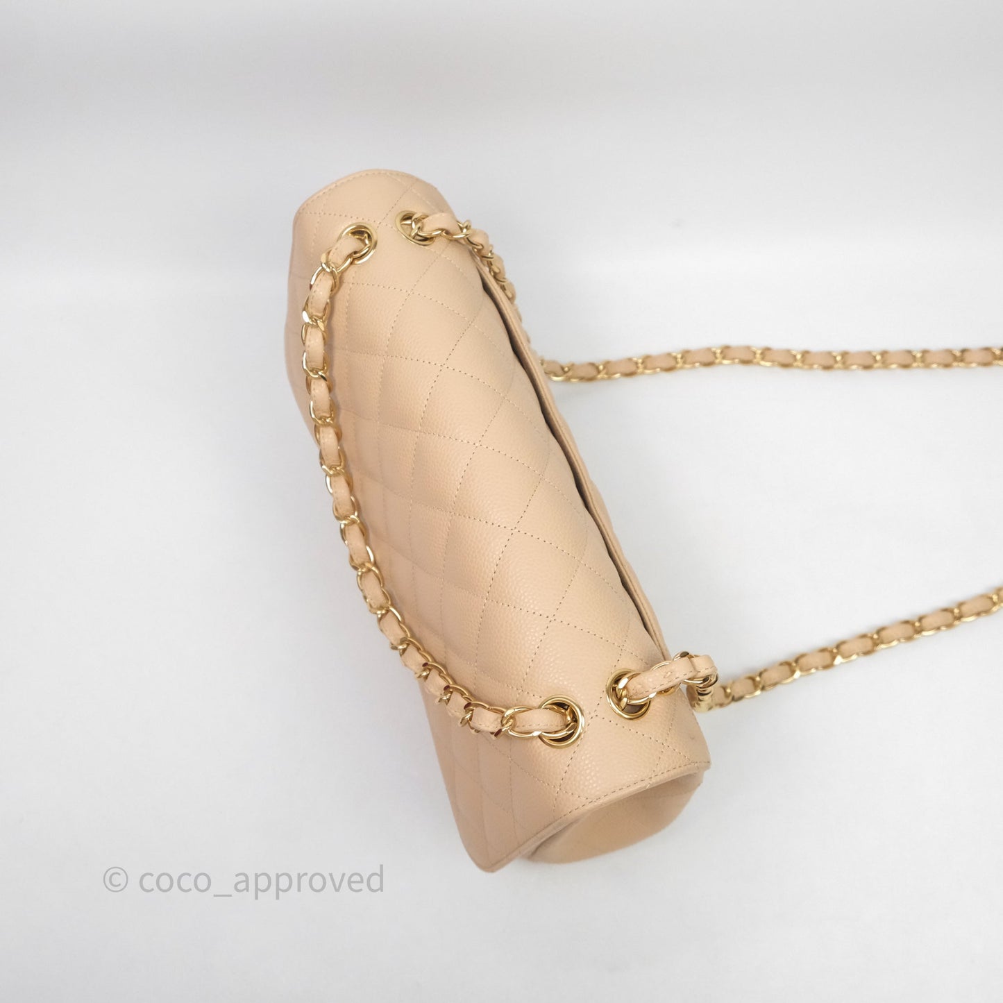 Chanel Jumbo Double Flap Beige Caviar Gold Hardware⁣⁣