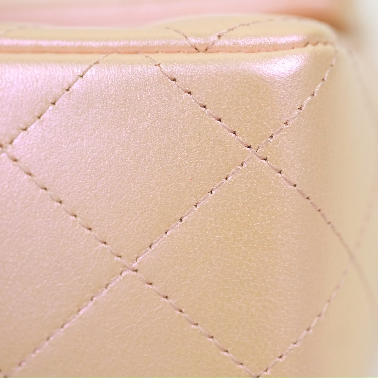 Chanel Quilted Mini Rectangular Iridescent Pink Calfskin Silver Hardware