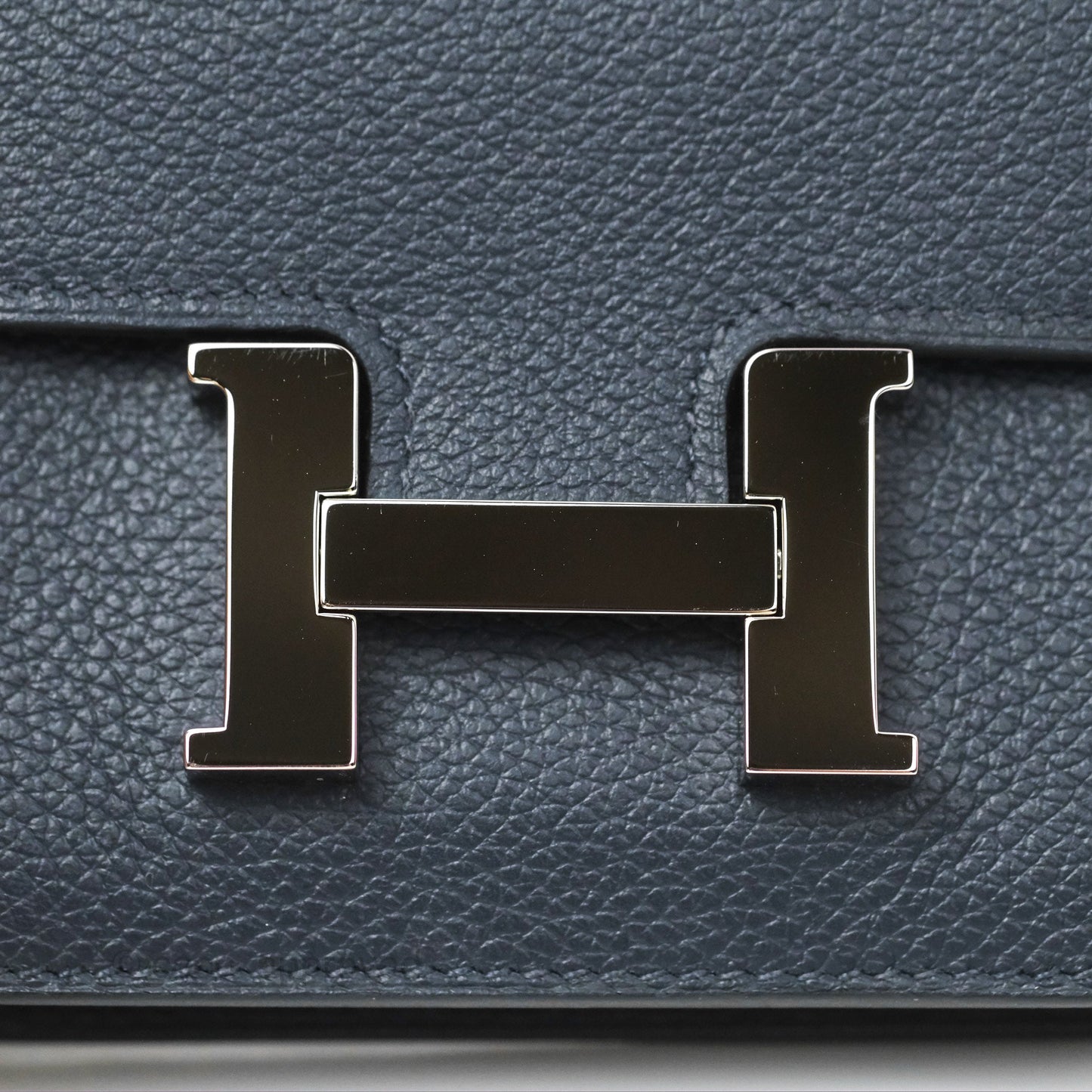 Hermès Constance Slim Wallet Bleu Nuit 2Z Evercolor Palladium Hardware