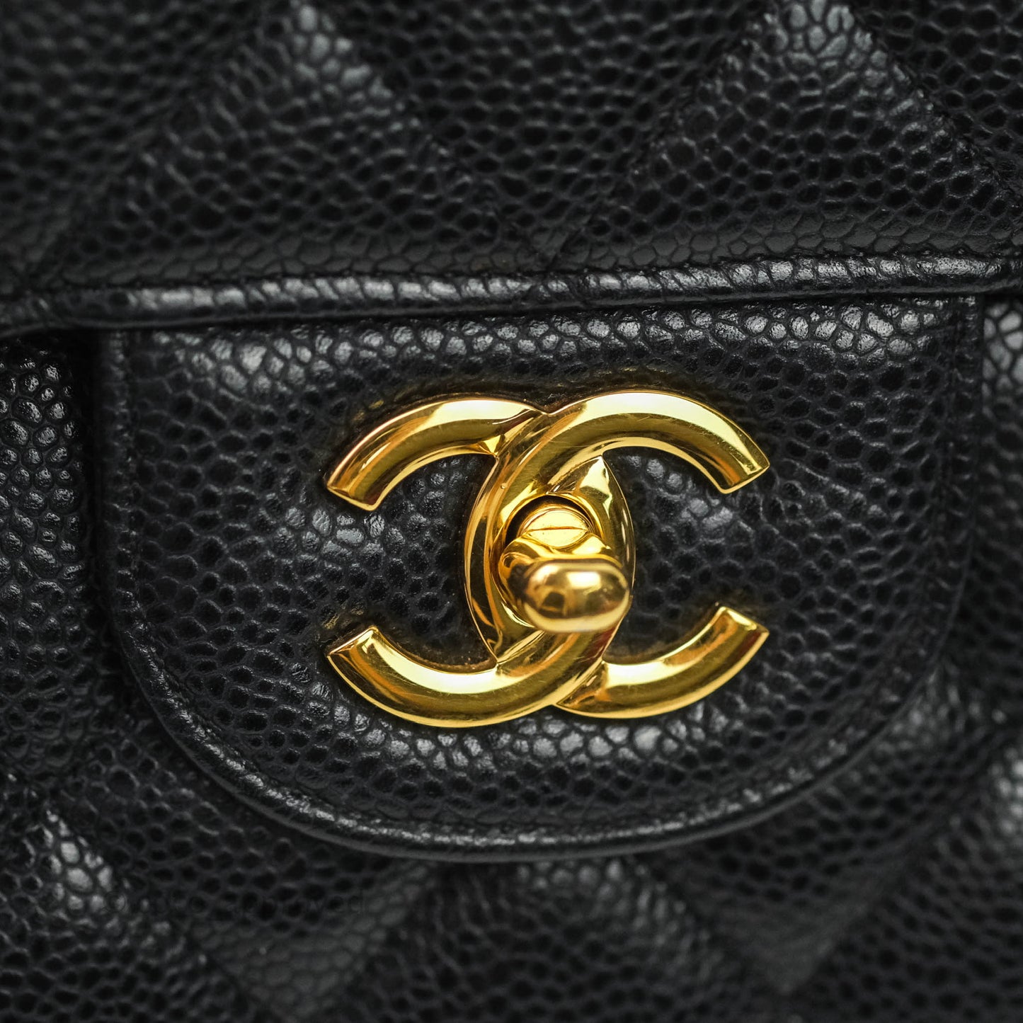 Chanel Jumbo Double Flap Black Caviar Gold Hardware⁣⁣