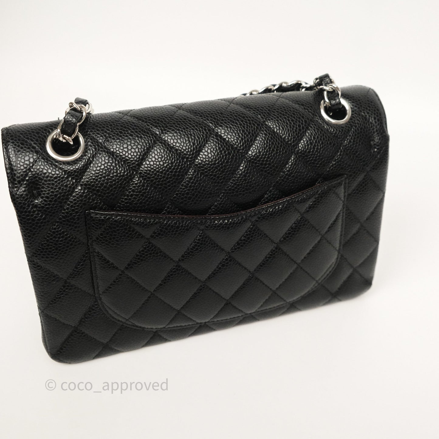 Chanel Small Classic Flap Quilted Black Caviar Silver Hardware