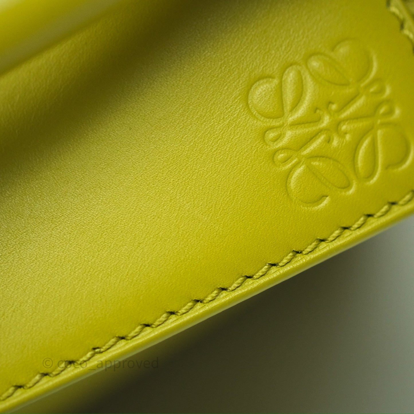 Loewe Mini Puzzle Edge Bag in Lime Smooth Calfskin