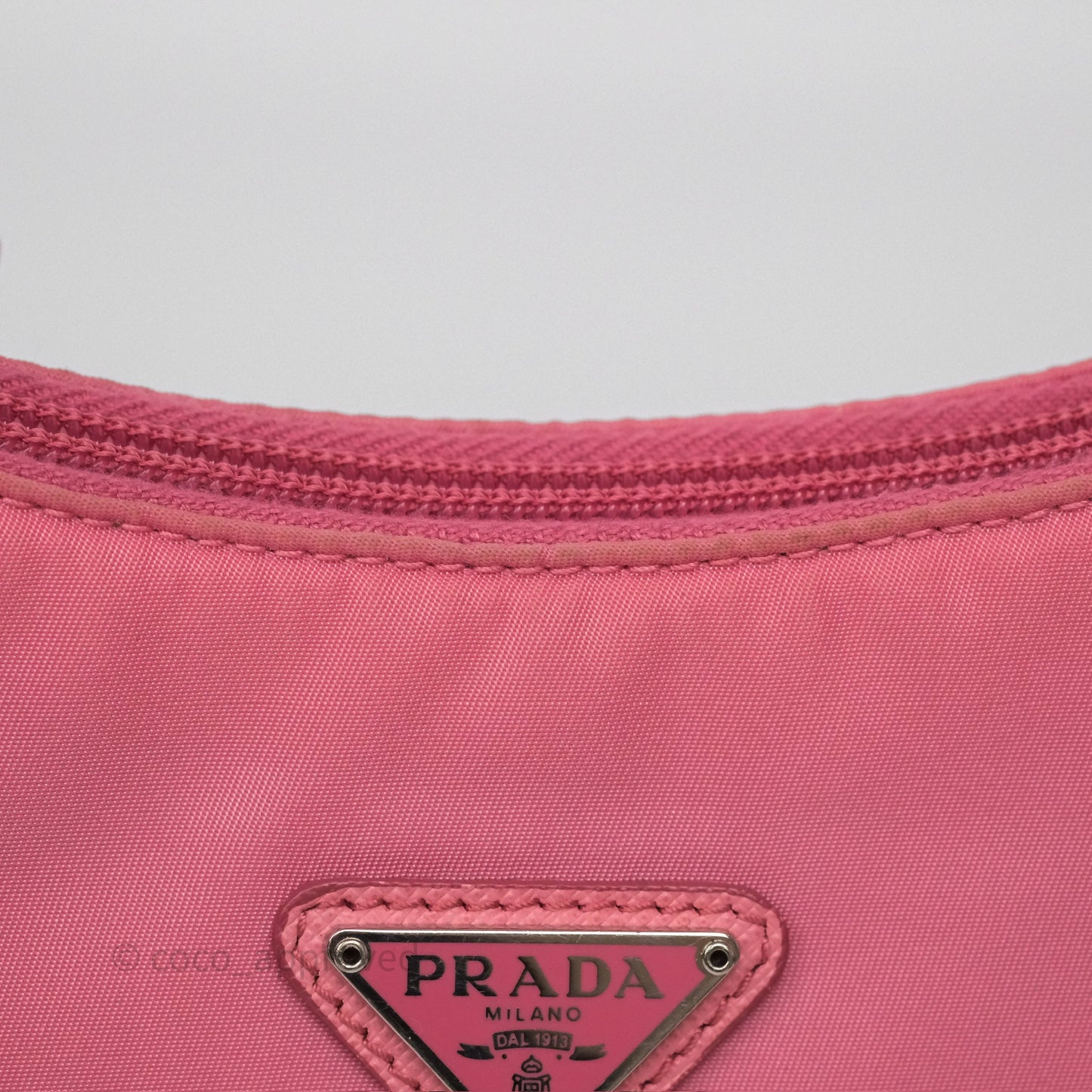Prada Re-Edition 2005 Nylon Mini Bag Pink Silver Hardware