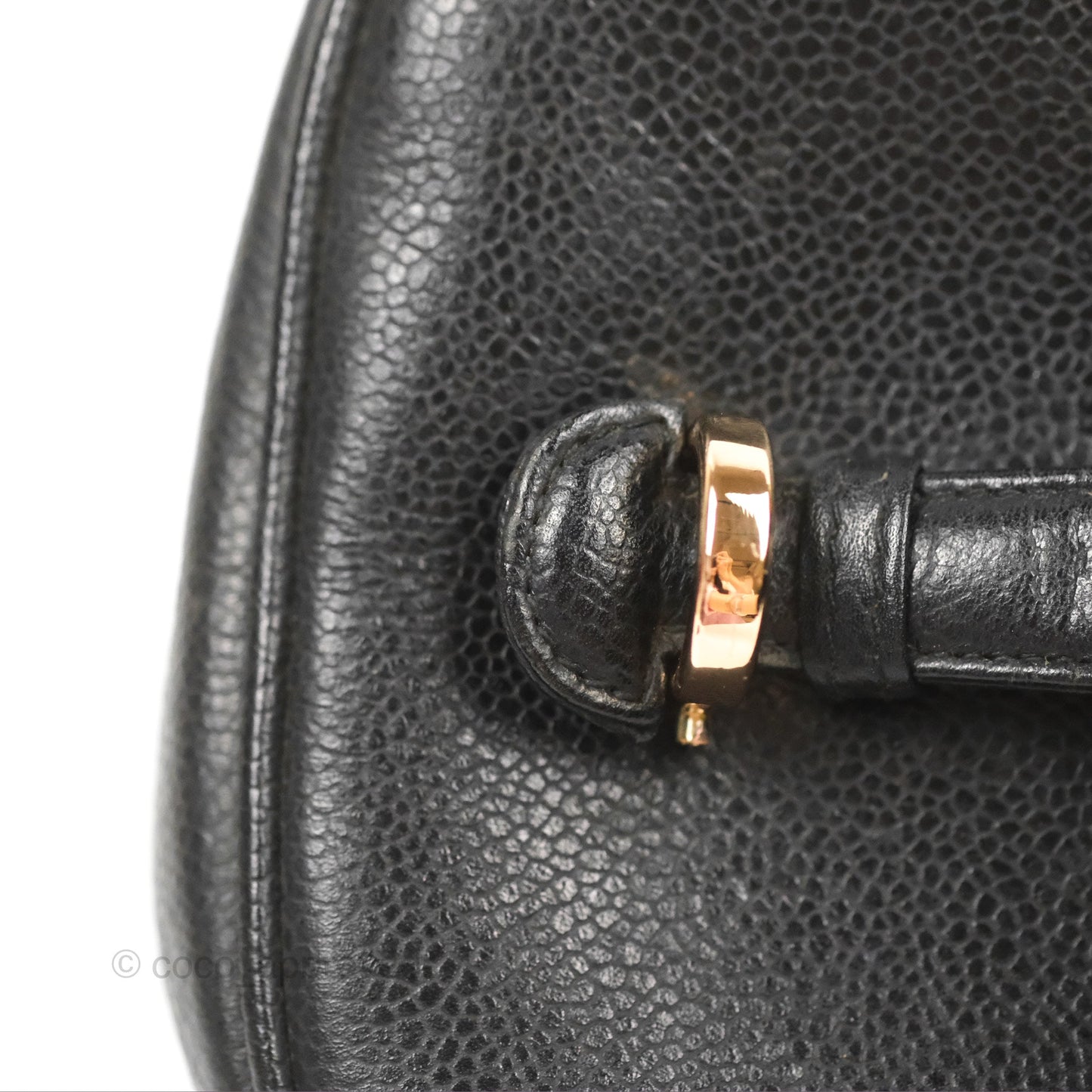 Chanel Vintage Vanity Case Black Caviar Gold Hardware