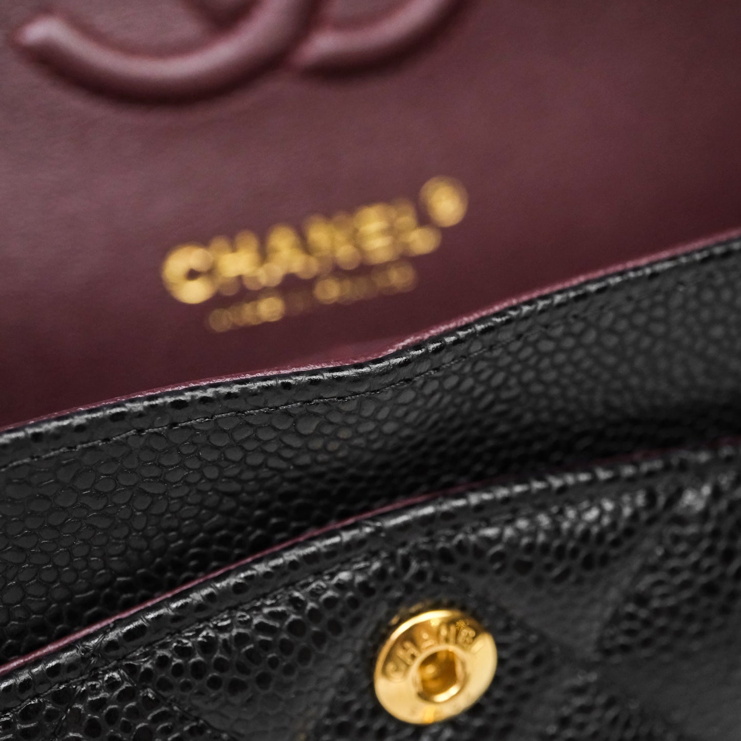 Chanel Small Classic Flap Quilted Black Caviar Gold Hardware