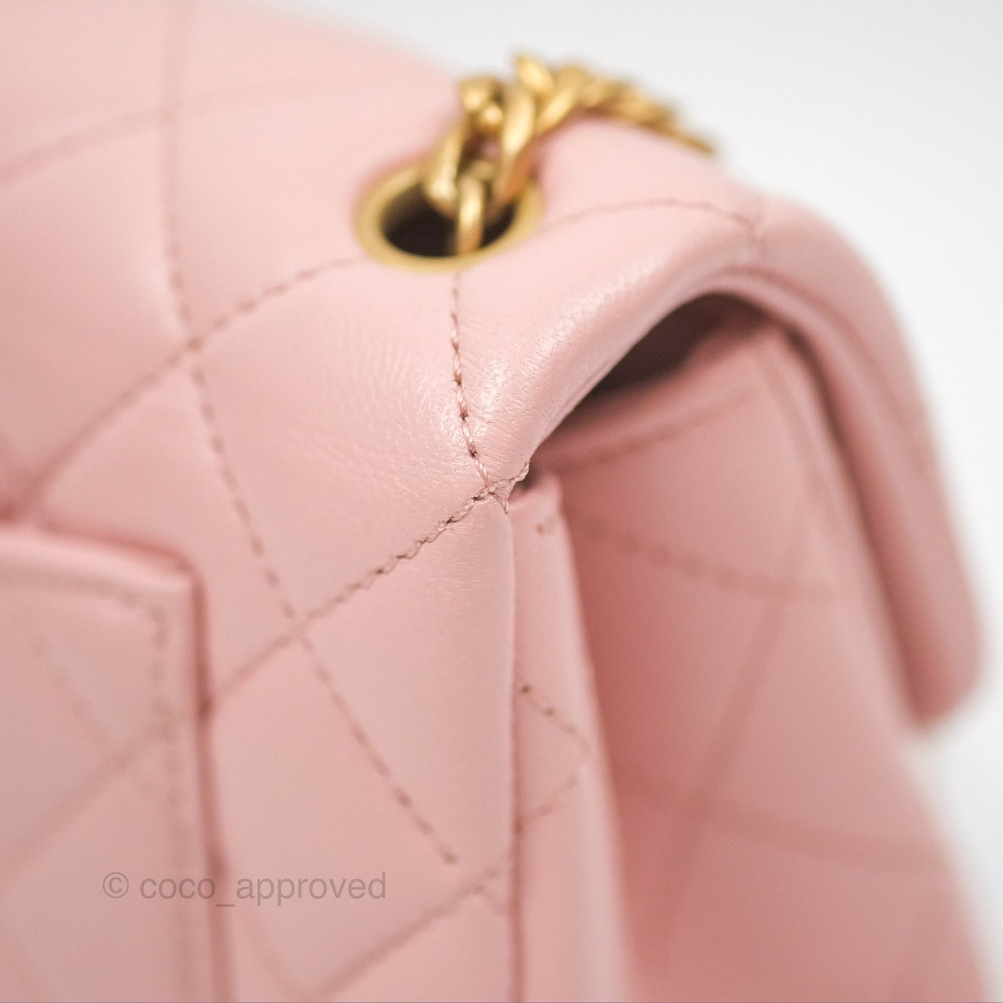 Chanel Sweet Camellia Mini Rectangular Flap Pink Lambskin Aged Gold Hardware 23S
