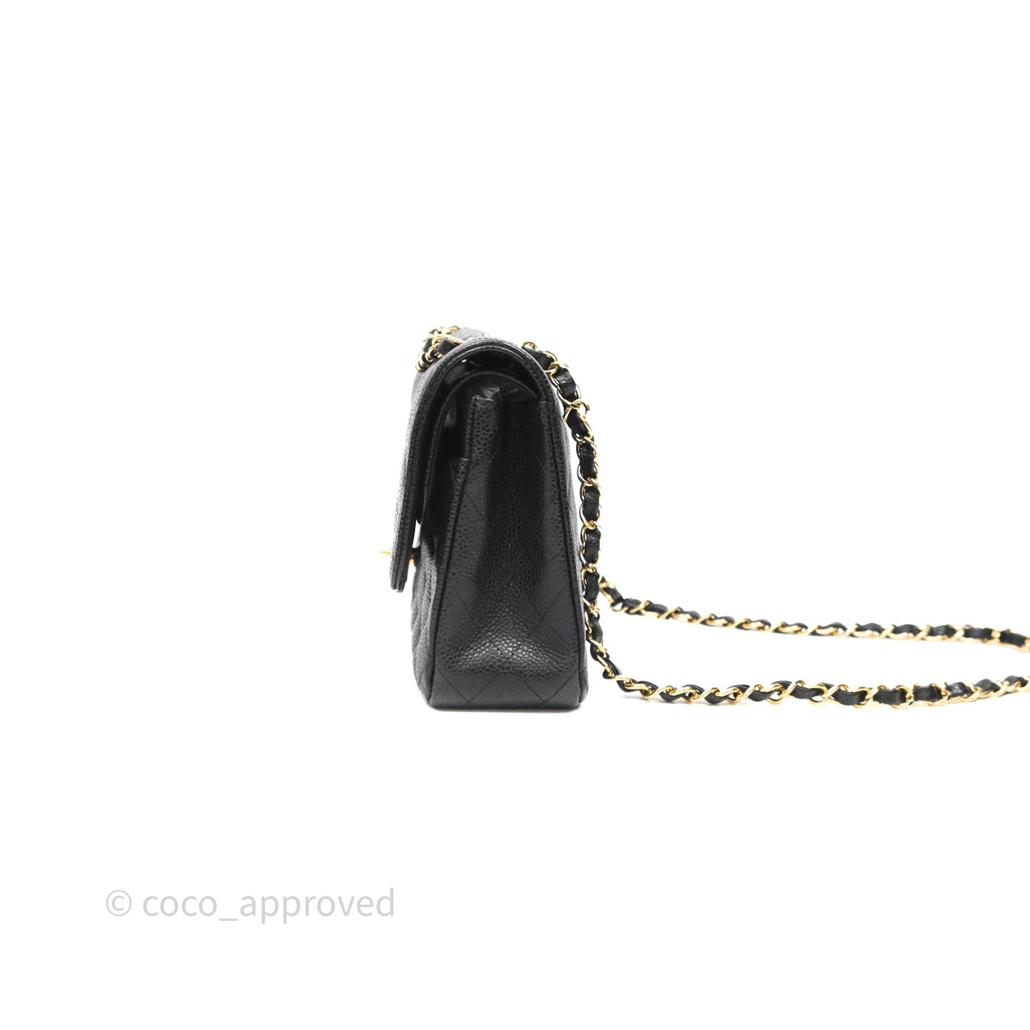 Chanel Classic M/L Medium Flap Quilted Black Caviar Gold Hardware