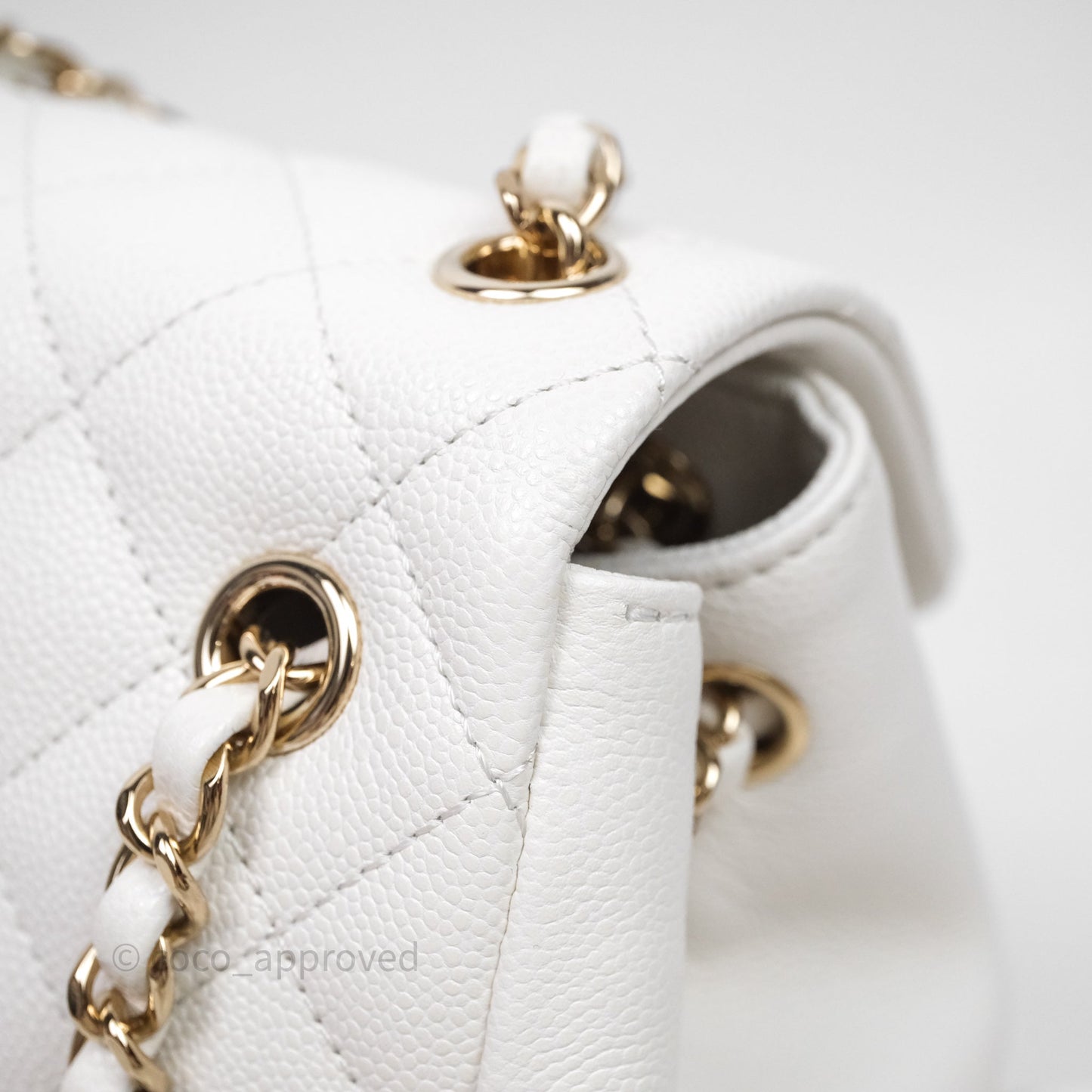 Chanel Small Duma Backpack Caviar White Gold Hardware