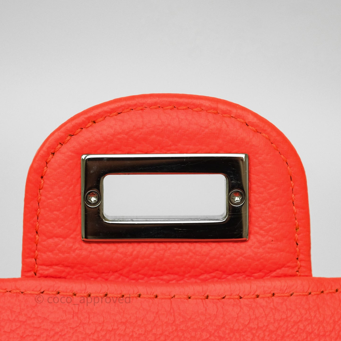 Chanel Mini Reissue 224 Tangerine Orange Goatskin Silver Hardware