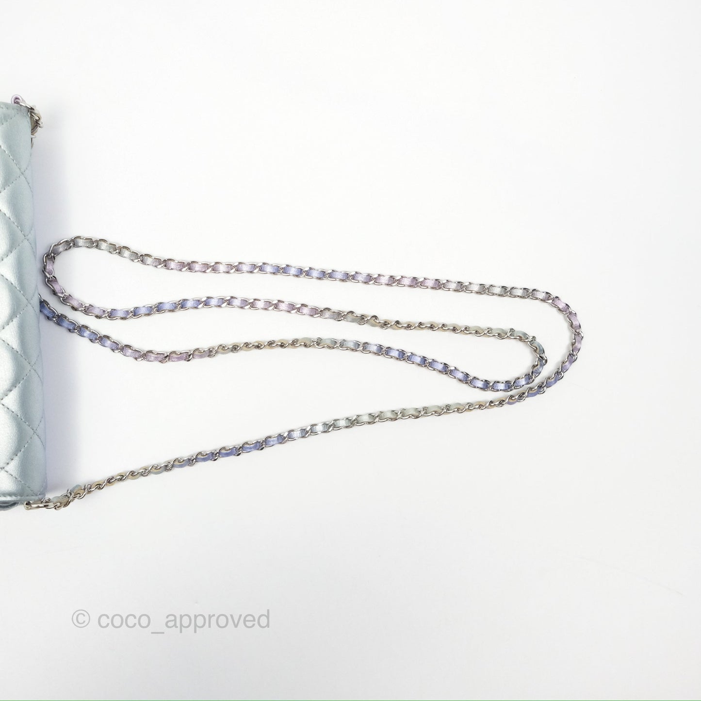 Chanel Quilted Case on Chain Iridescent Rainbow Calfskin