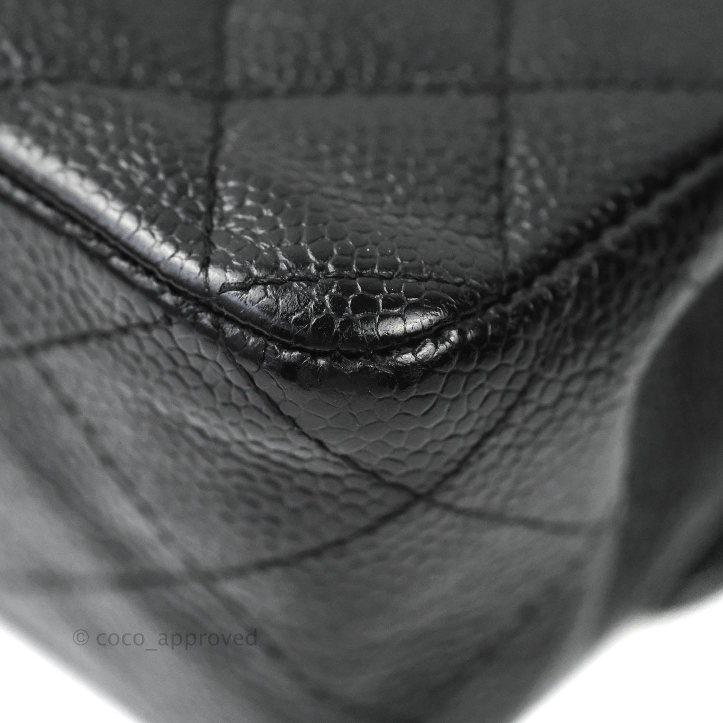 Chanel Quilted M/L Medium Double Flap Black Caviar Gold Hardware