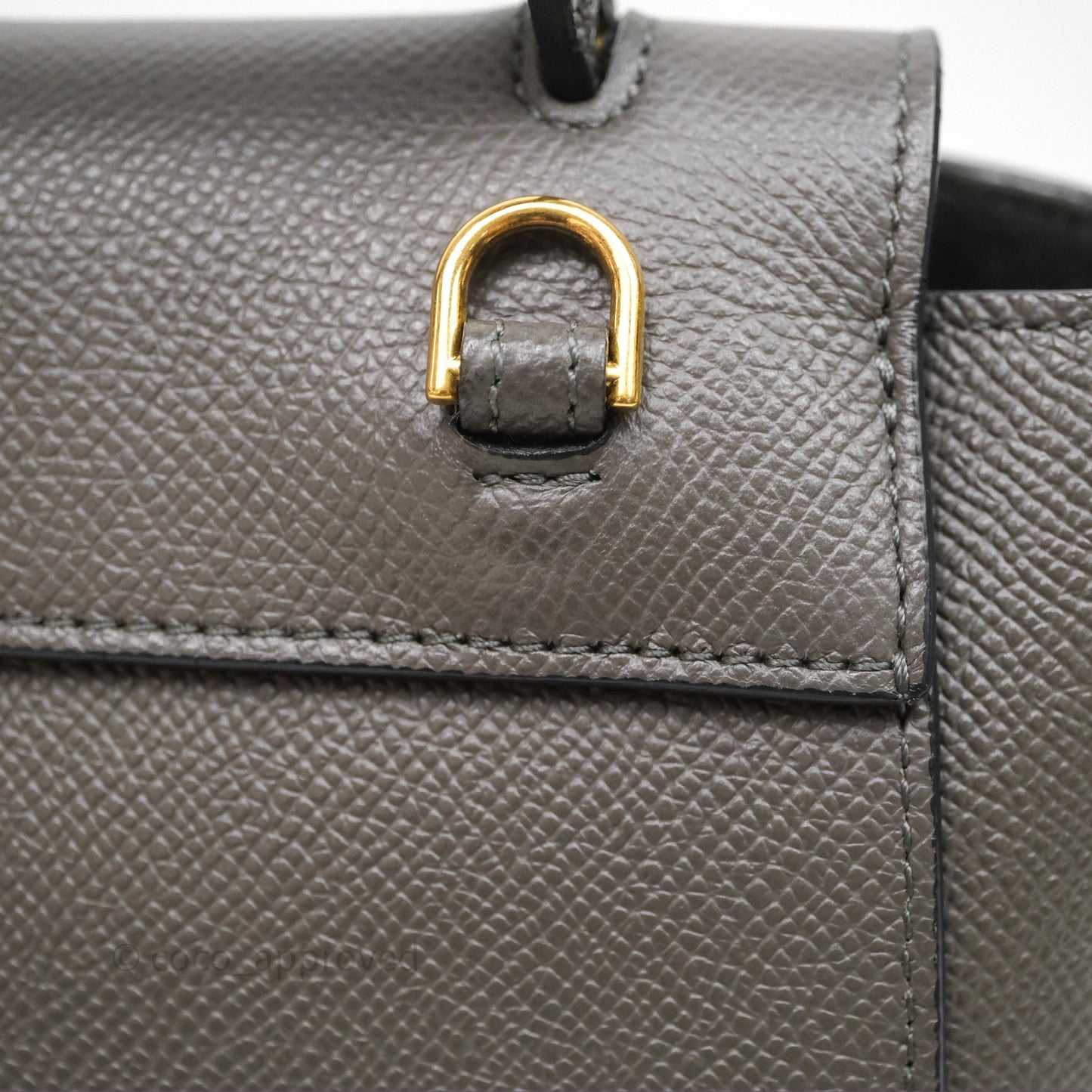 Celine Pico Belt Bag Grey Grained Calfskin Gold Hardware