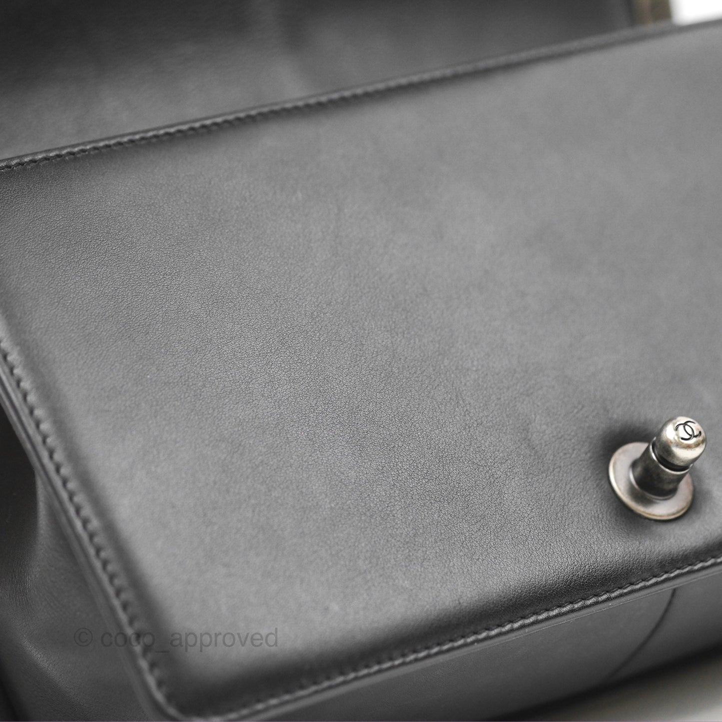 Chanel Quilted Medium Boy Black Calfskin Ruthenium Hardware