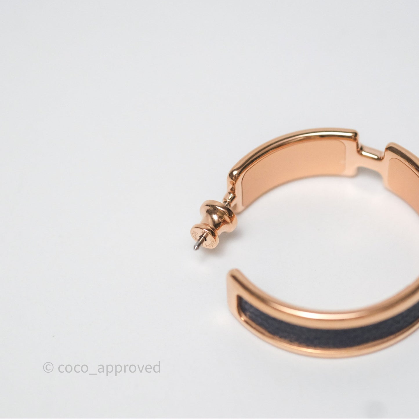 Hermès Olympe Earrings Bleu Saphir Rose Gold Hardware