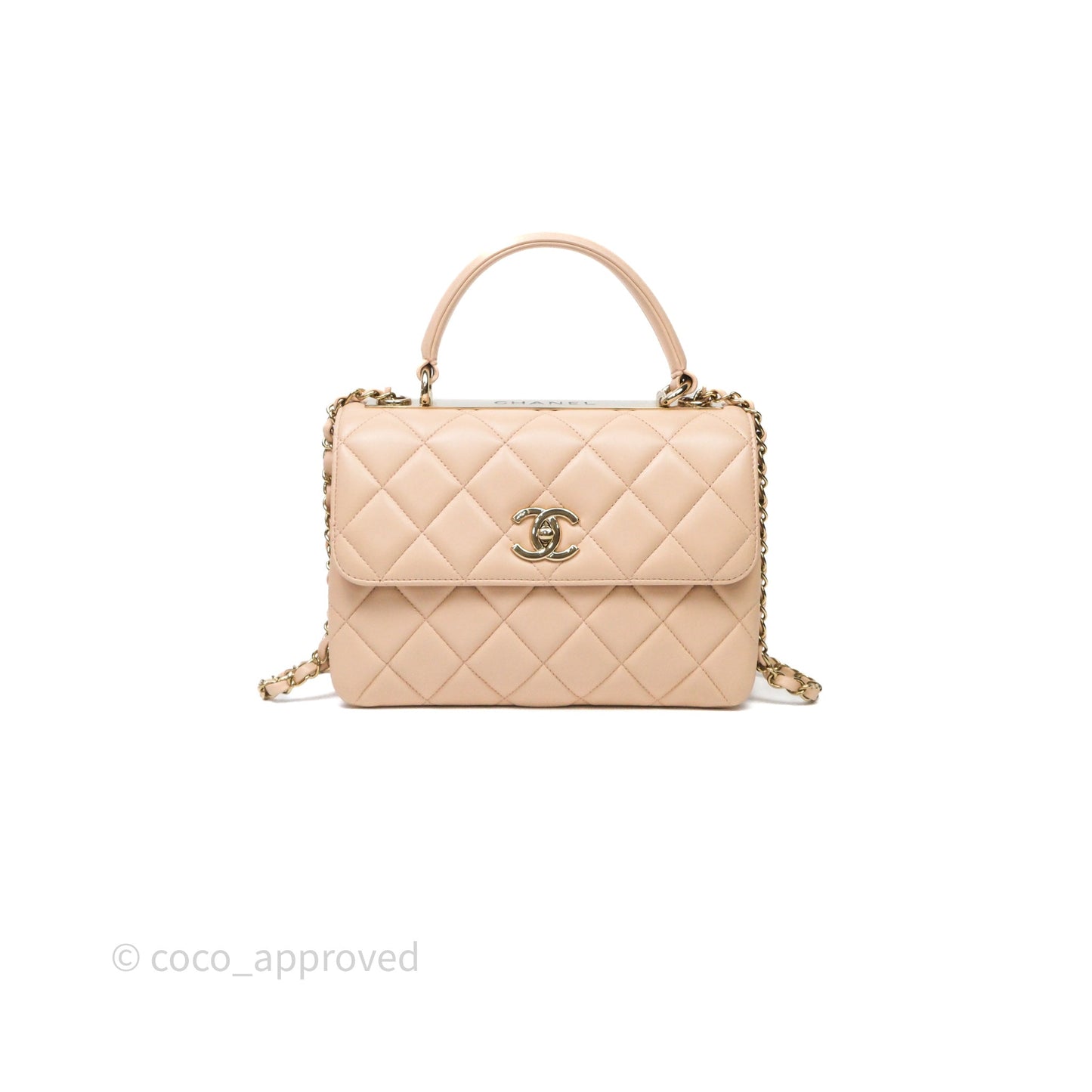 Chanel Small Trendy CC Beige Lambskin Gold Hardware