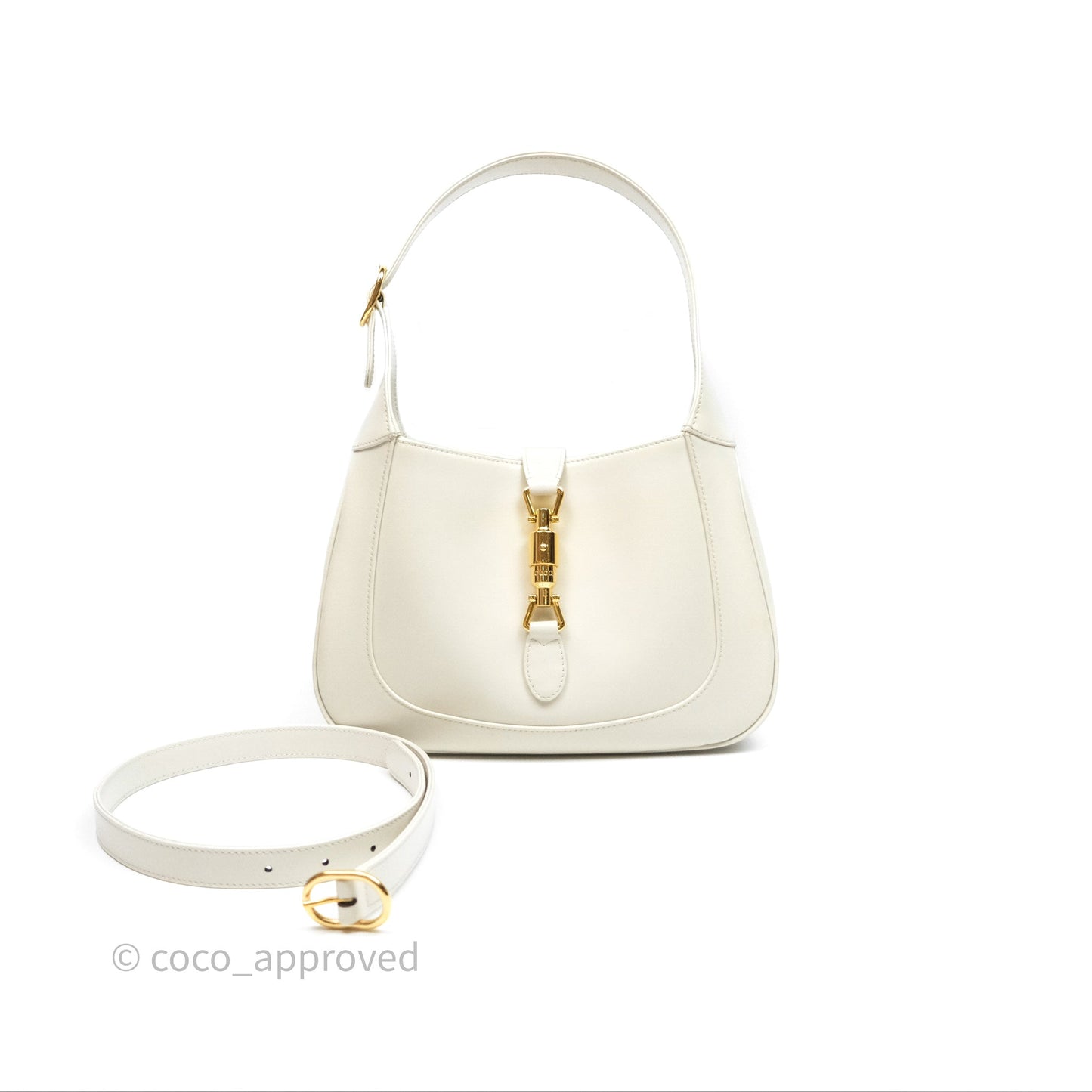 Gucci Jackie 1961 White Small Shoulder Bag Gold Hardware