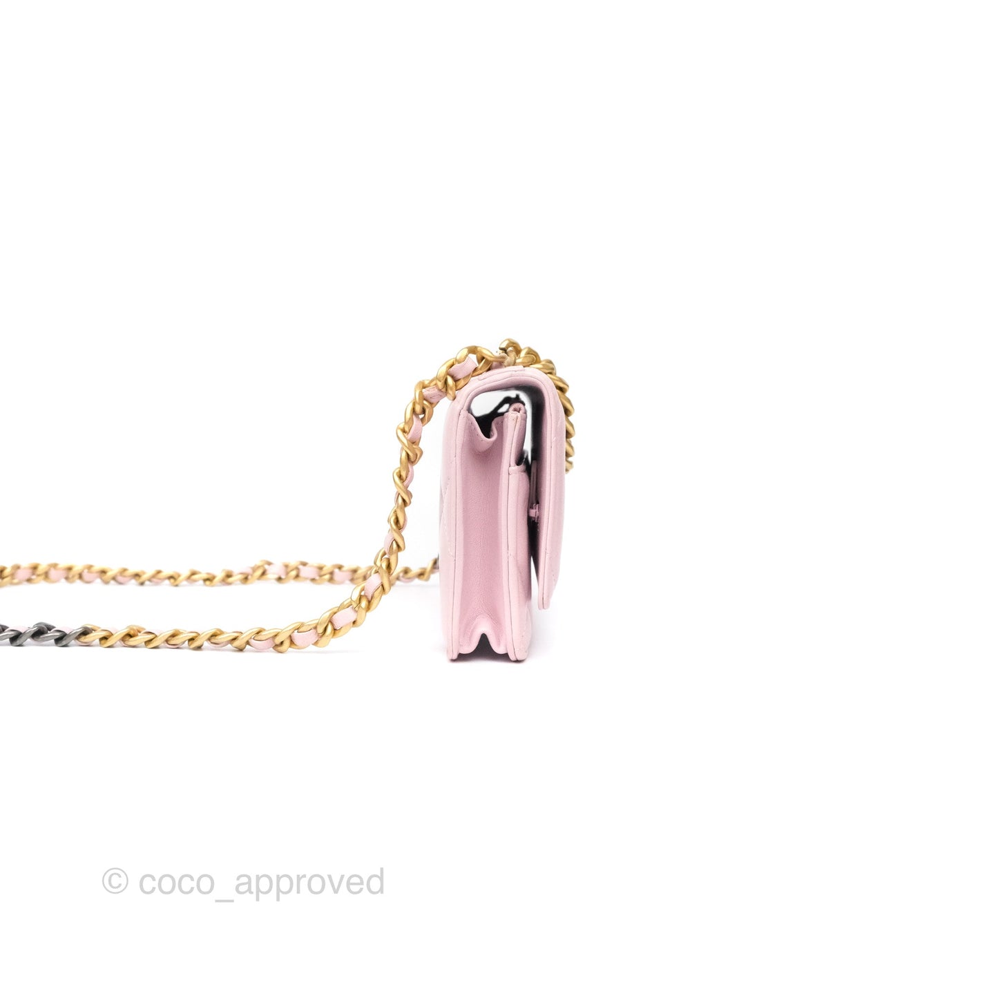 Chanel 19 Wallet on Chain WOC Light Pink Lambskin Mixed Hardware