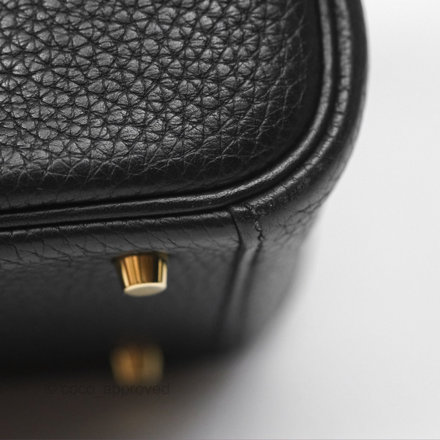 Hermès Mini Lindy 20 Noir 89 Clemence Gold Hardware