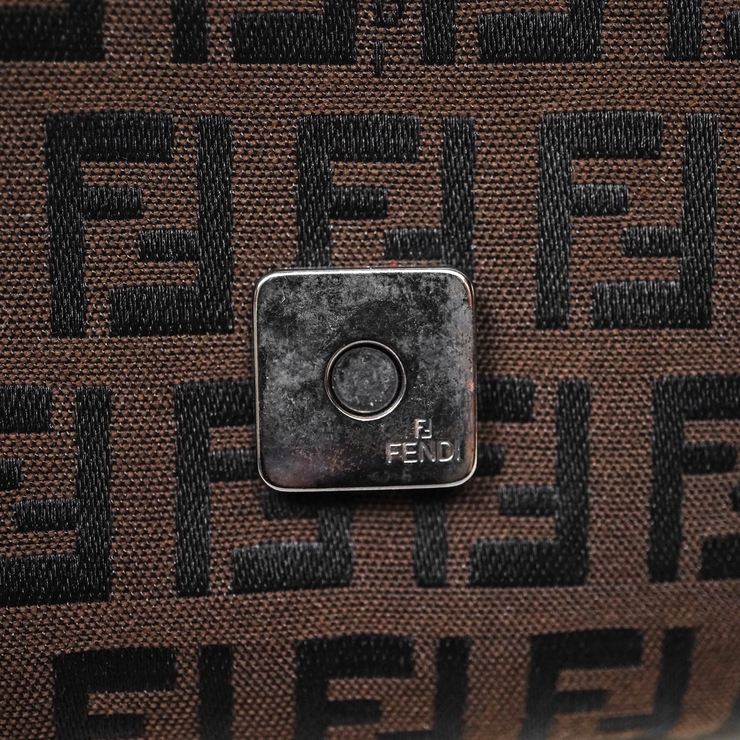 Fendi Vintage Mamma Baguette Bag Zucchino Dark Brown/ Black