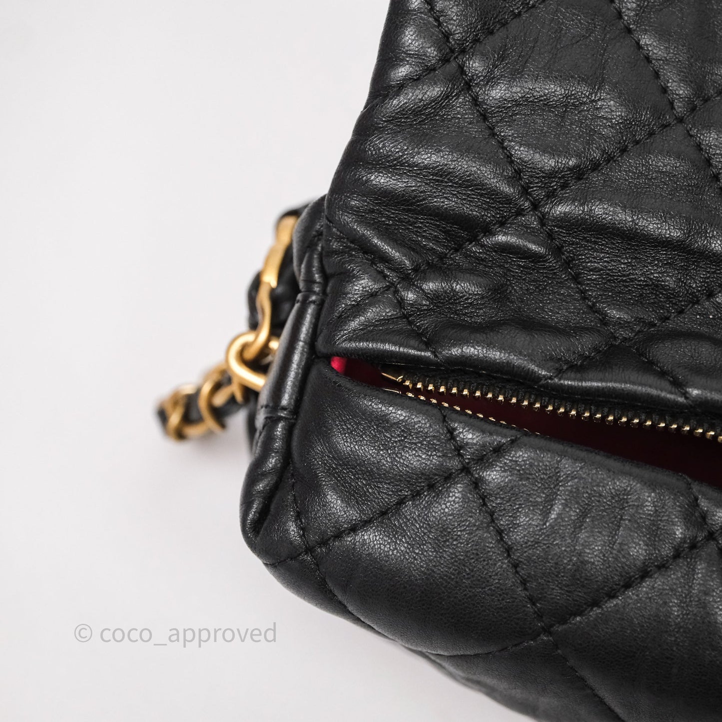 Chanel Small Hobo Bag Crumpled Black Lambskin Aged Gold Hardware