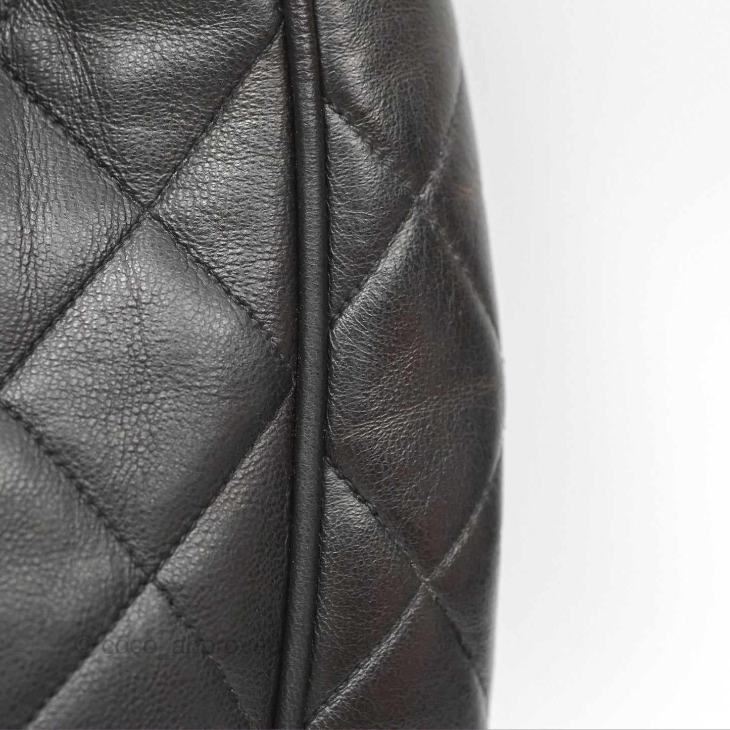 Chanel Vintage Drawstring Bucket Bag Black Lambskin Gold Hardware