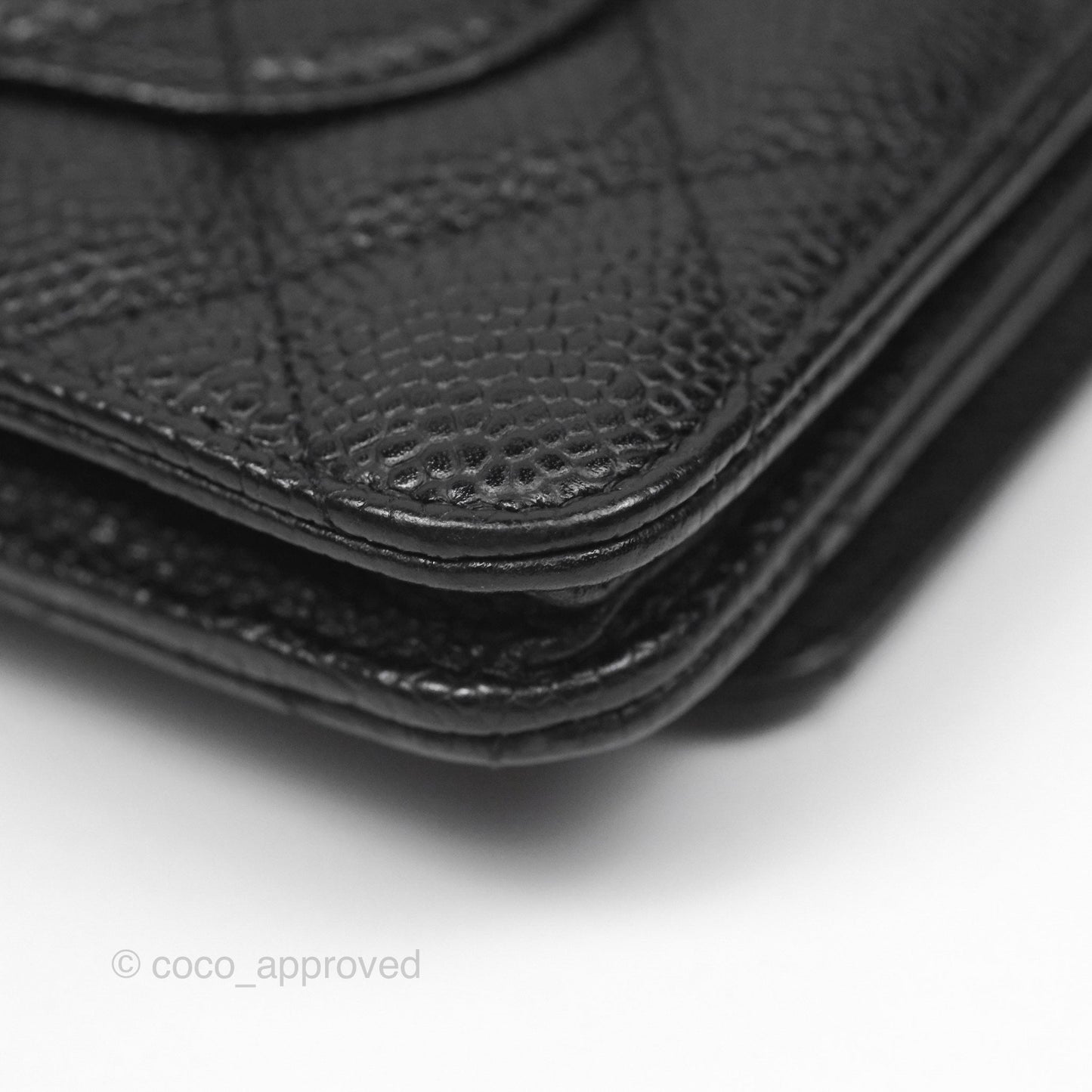 Chanel Classic Wallet On Chain WOC Quilted Black Caviar Gold Hardware