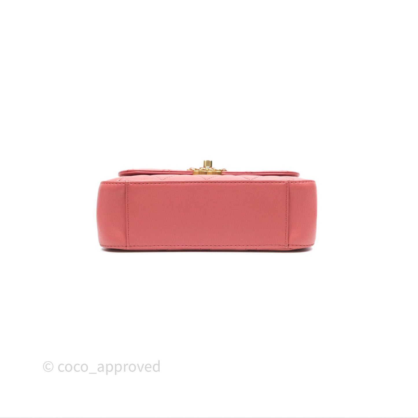 Chanel Quilted Small Chain Infinity Handle Bag Pink Lambskin Aged Gold Hardware