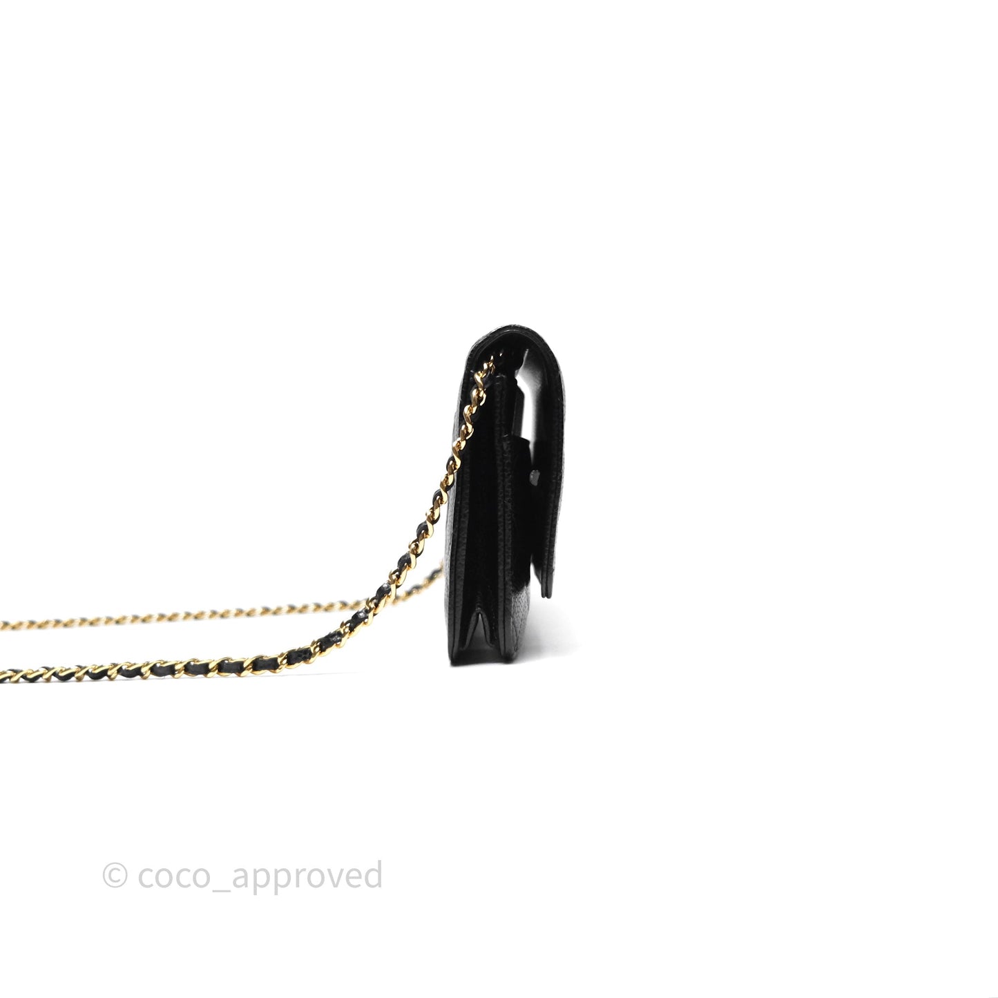 Chanel Quilted WOC Black Caviar Gold Hardware