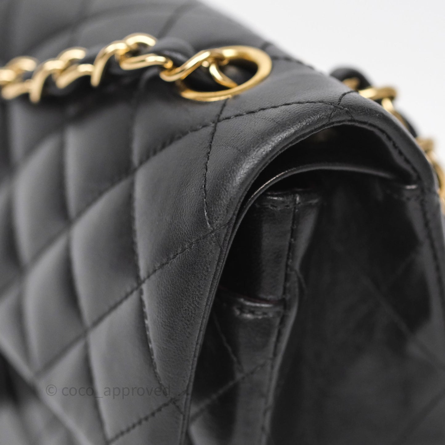 Chanel Small Classic Flap Quilted Black Lambskin Gold Hardware