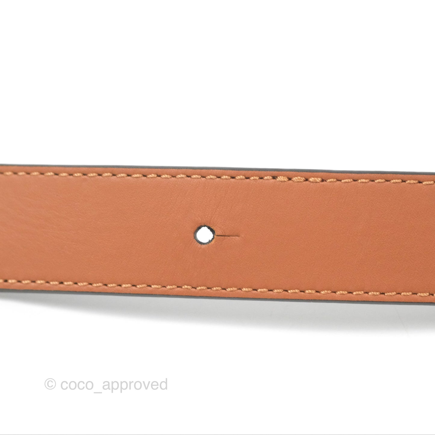 Loewe Anagram Buckle Tan Black Calfskin Reversible Belt Size 75